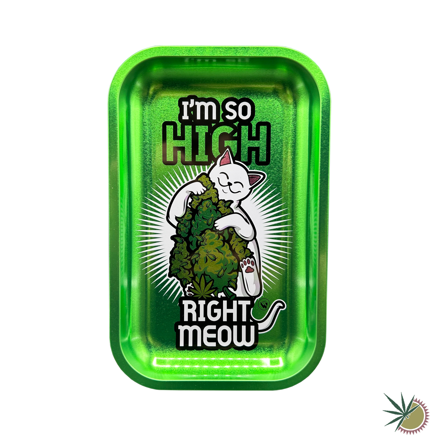 Tray "I´m so high right Meow" aus Metall 17.5x27.5cm